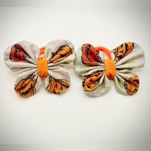 halloween pumpkin butterfly hair ties